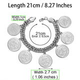 Anniyo Turkish Coin Bracelet for Women Men Turkey's Ancient Coins Banglet Turk Jewelry Gold and Silver Color  #122601