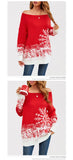 "Women's Winter Knit Sweater - Off Shoulder Pullover with Snowflake Pattern, Christmas Color Block Mid-Length Casual Jumper"