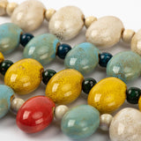 Cobblestone Shape Ceramic bohemia bead necklace Pendant vintage necklaces Classic style Jewelry #GY517