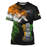 India Flag Print T-shirt Men's Clothing Crewneck Short Sleeve T Shirts 3D Print Elephant Pattern Street Fashion Trend New Tee