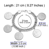 Anniyo Turkish Coin Bracelet for Women Men Turkey's Ancient Coins Banglet Turk Jewelry Gold and Silver Color  #122601