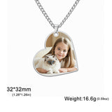 COOLTIME Custom Picture Necklace Stainless Steel Personalized Custom Print Photo Pendant Necklace Jewelry for Women Men