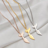 Anniyo Russia Kamchatka Pendant Neckalces for Women Girls Stainless Steel Jewelry #535662