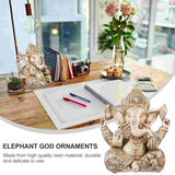 1 pc Elephant God Statue Resin Ganesha Statue Indian Ganesha Sculpture Home Desktop Decoration Hand Crafted Religious Sculpture