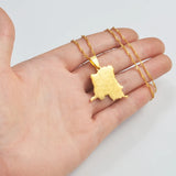 Anniyo the Congo Map With Cities Name Pendant Chain Necklaces DRC Kinshasa Jewelry Congolese  #271321