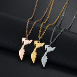 Anniyo Russia Kamchatka Pendant Neckalces for Women Girls Stainless Steel Jewelry #535662