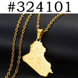 Anniyo Republic Of Iraq Map With Cities Name Pendant Necklaces Jewelry Charms Map Of Iraq Chain @324101