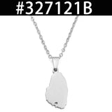 Anniyo ST. Vincent Map Heart Pendant Necklaces Saint Vincent Maps Jewelry @327121