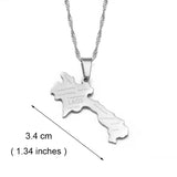 Anniyo The Lao People’s Democratic Republic Map Pendant Necklaces Laos Jewelry #234521
