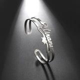 Name Custom Bangle Personalized Bracelet Family Cuff Kid Boy Gift For Men Father Women Couple Gold Color Stainless Steel Jewelry