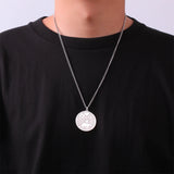 Jeshayuan Evil Eye Clover Man Necklace Horseshoe Yoga Om Pendant Love Chains Choker Neck Lucky Amulet Stainless Steel Jewelry