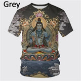 Latest Fashion Hindu God Shiva 3D Printed Men's T-shirt Summer Cool and Casual O-neck Short Sleeve T-shirt