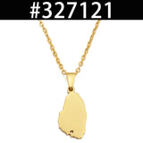 Anniyo ST. Vincent Map Heart Pendant Necklaces Saint Vincent Maps Jewelry @327121