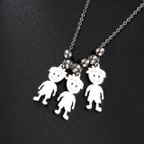 Personalized Boy Girl Necklace Custom Chain Name Mother Father Day Kid Family Gift For Women Men Stainless Steel Pendant Jewelry