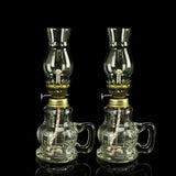 1 Retro Kerosene Candle Holder Windproof Oil Lamp with Glass Cover, Suitable for Emergency Lighting and Indoor Decoration