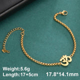 Dawapara Aum Om Ohm Sanskrit Symbol Anklets Bracelet Hindu Yoga Ankle Chain Bracelets Stainless Steel Spiritual Jewelry
