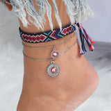Bohemian Handmade Beads Anklets Embroidery Braided Ankle Bracelets Summer Beach On Leg Foot Chain Female Girls Jewelry Gifts