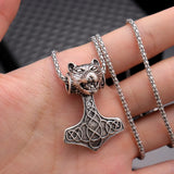 Trendy Retro Crow Prairie Wolf Double Sided Viking Tomahawk Pendant Necklace Charm Men's Necklace Metal Accessorie Party Jewelry