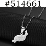 Anniyo Spain La palma Islands Map Pendant Neckalces For Women Girls Stainless Steel Ethnic Jewelry #514162