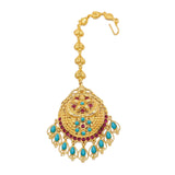 Luxury Head Chain Wedding Jewelry For Women Bohemian Gold Plated Forehead Rhinestone Tassel Indian Bollywood Hair Accessory