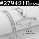 Anniyo TWO SIZE Outline Jamaica Map Pendant Necklaces for Women Girls Stainless steel Jewelry Jamaican  @279421