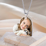 COOLTIME Custom Picture Necklace Stainless Steel Personalized Custom Print Photo Pendant Necklace Jewelry for Women Men