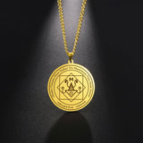 Dawapara Money Talisman of Mammon Pendant Necklace Wealth Abundance Amulet Spiritual Jewelry Stainless Steel Necklace