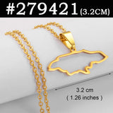 Anniyo TWO SIZE Outline Jamaica Map Pendant Necklaces for Women Girls Stainless steel Jewelry Jamaican  @279421