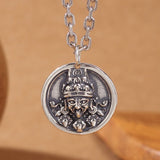 Original Van Gogh sunflower sunflower men's necklace high sense pendant nautical compass retro fashion trend pendant gift.