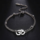 Dawapara Aum Om Ohm Sanskrit Symbol Anklets Bracelet Hindu Yoga Ankle Chain Bracelets Stainless Steel Spiritual Jewelry