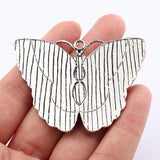 ZXZ 2pcs Tibetan Silver Large Imitation Turquoise Stone Butterfly Insect Charms Pendants For Necklace Jewelry Making Findings