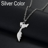 Anniyo Russia Kamchatka Pendant Neckalces for Women Girls Stainless Steel Jewelry #535662