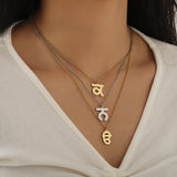 Personalized Punjabi Letter Necklace Sikh Symbol Stainless Steel Fine Jewelry Memorial Jewelry Customized With Any Symbol