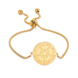 EUEAVAN Wicca Tetragrammaton Pentacle Bracelet Stainless Steel Magical Solomon Seal Pentagram Protection Sacred Amulet Jewelry