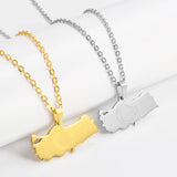 Anniyo Turkey Map Flag Pendant Necklace for Women Men Turks Jewelry #012021
