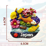 Asia Japan Resin 3D Fridge Magnets Tourism Souvenir Refrigerator Sticker Handicraft Gift Decoration