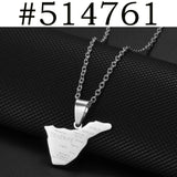 Anniyo Spain La palma Islands Map Pendant Neckalces For Women Girls Stainless Steel Ethnic Jewelry #514162