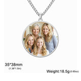 COOLTIME Custom Picture Necklace Stainless Steel Personalized Custom Print Photo Pendant Necklace Jewelry for Women Men