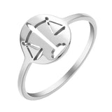 Kinitial 12 Zodiac Libra Rings For Women Stainless Steel Jewelry Constellation Dainty Ring