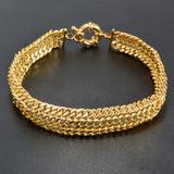 Dubai Copper Link Chain Bracelets for Unisex 18K Gold Plated Wristband Miami Curb Punk Classic Hand Jewellery Party Gift