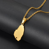 Anniyo ST. Vincent Map Heart Pendant Necklaces Saint Vincent Maps Jewelry @327121