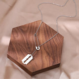 Stainless Steel Necklaces Paperclip Design Gothic Hip Hop Blade Pendants Chains Choker Necklace For Women Jewelry