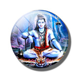 Lakshmi Gold 30 MM Fridge Magnet Shiva Amulet India Goddess of Wealth Glass Dome Magnetic Refrigerator Stickers Home Decoration