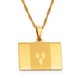 Anniyo ST Vincent Flag Pendant Thin Chain Necklaces Gold Color Saint Vincent Jewelry @140521