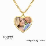 COOLTIME Custom Picture Necklace Stainless Steel Personalized Custom Print Photo Pendant Necklace Jewelry for Women Men