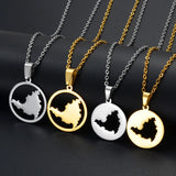 Anniyo Sint Maarten and Saint-Martin Island Pendant Necklaces for Women Men Saint Martin SXM Jewellery Stainless Steel #312421