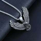 Men's Punk Flying Eagle Animal Pendant Necklace Biker Riding Rock Party Jewelry Accessories