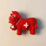 Swiss Dairy Cows Hand-painted 3D Fridge Magnets Switzerland Souvenirs Refrigerator Magnetic Stickers Gift