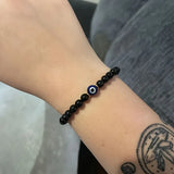 Evil Eye Black Tourmaline Empathy Protection Aura Shield Absorb Negative Energy Bracelet Crystal Healing Stress Relief Bracelet