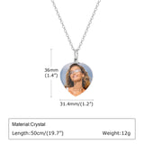 Vnox Custom Photo Picture Necklaces for Women Men, Personalize Two Sides Image Pendant, Crystal Heart Coin Collar Memorial Gift